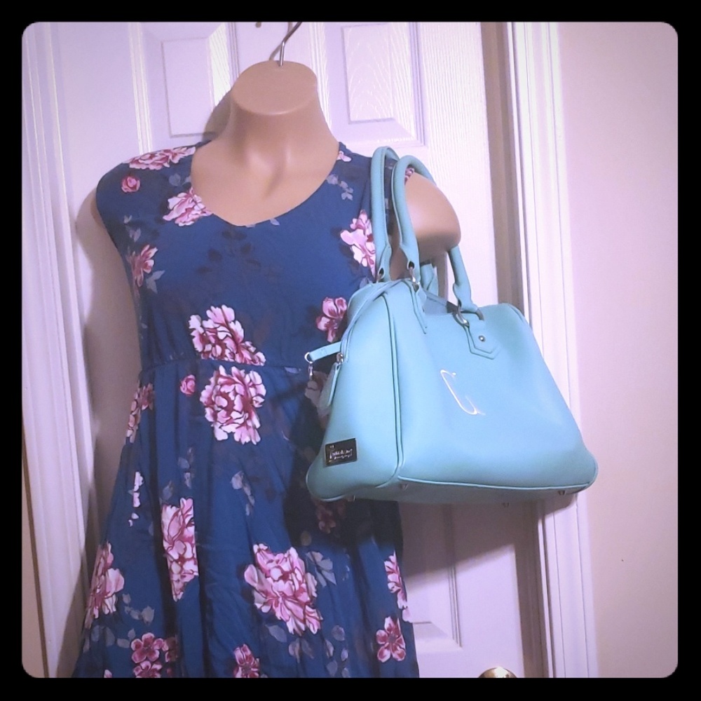 Hand bag mint green/baby blue